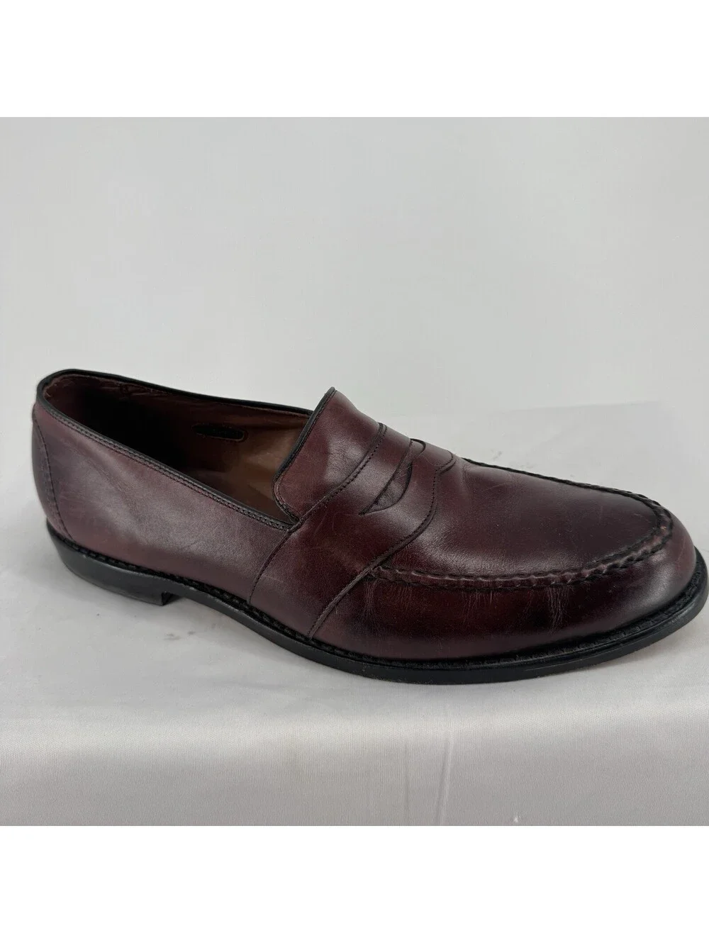 Allen Edmonds shoes mens 13 randolph penny loafers burgundy oxblood moc toe slip